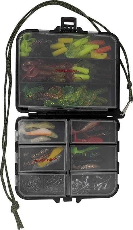 Perch Trout Bait Rubberized - Relax Double Tail Twister Set (Perch Trout Box)