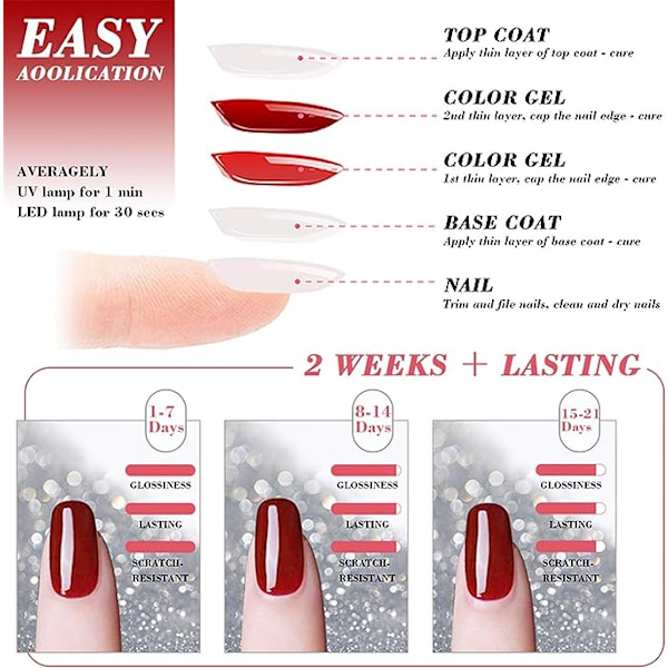 UV-nagellack, 23-delars UV-gelnagellack Shellac-set med baslack   10 ml