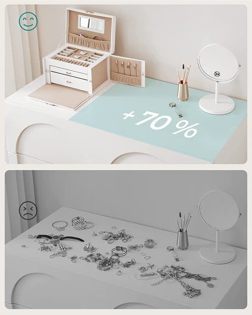 Jewelry Case Jewelry Case Lockable Mirror 4 Hooks JBC121W