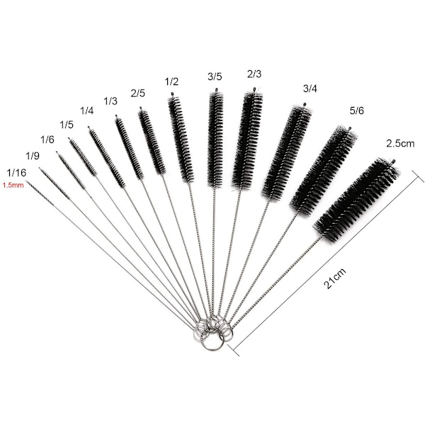 Flaskrengöringsborstar, 13 rörborstar nylon