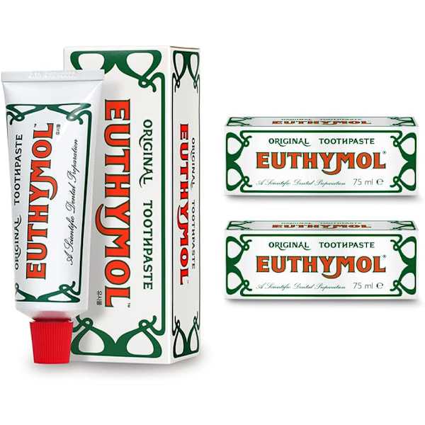 Original Toothpaste 75ml x 2, No fluoride, Anti-plaque, Antibacterial, Cavity protection,