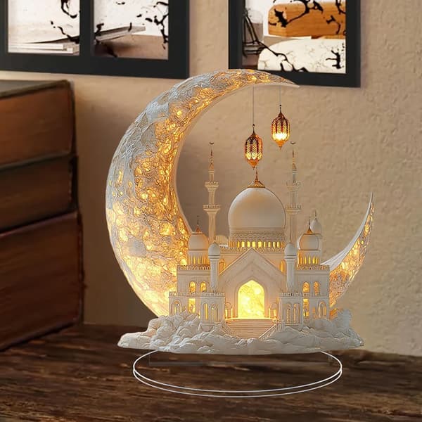 Eid Mubarak Table Decoration, Eid Mubarak Acrylic Name New Castle Ramadan Decoration