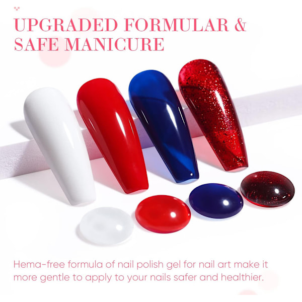 UV LED Gel Lacquer Nail Polish, UV Gel Polish Set, Soak Off UV Gel Nail Polish 4 pcs X 10 ml