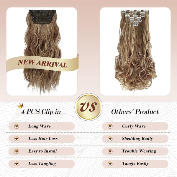 Clip in Hair Extensions 4st 50cm Long Wave Hair Extensions Cut Clip in Extensions