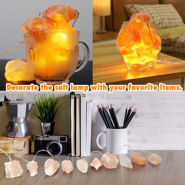 Himalayan Salt Lights String USB Pink 10 Salt Lamp String Fairy Salt Lamp