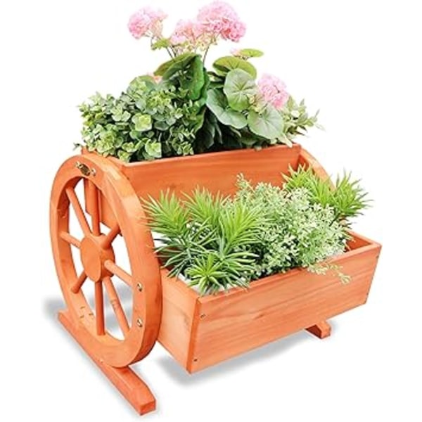 blomlåda med vagnhjul