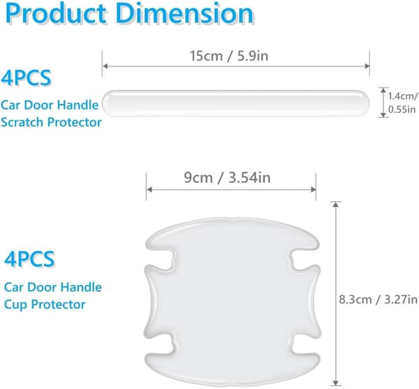 Car Door Handle Protective Film, 8pcs Set General Motors Scratch Resistant Protective