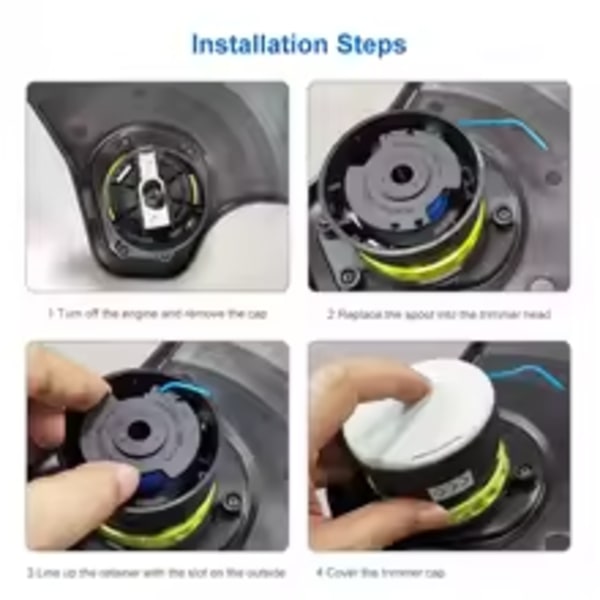 10PCS String Trimmer Spool Replacement For Ryobi One Plus AC14RL3A 18V 24V 40V 11Ft Auto Feed Cordless Weed Eater Spool Line