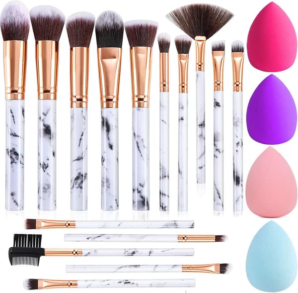 Sminkborstar DUAIU 15st Marmor Makeup Brush Set