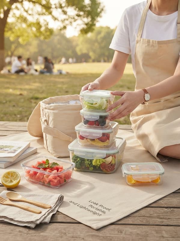 Food Storage Containers with Lids, 7-pack, Airtight and Leak-proof, Stackable BPA-free