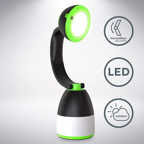 LED-utomhuslampa I 3 i 1 bordslampa, ficklampa,