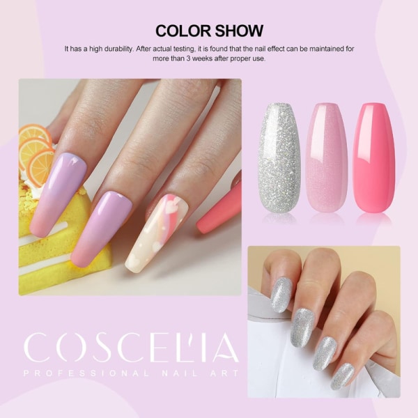 Semi-permanent nagellack kit 10 färger nagellack set med 36W UV LED