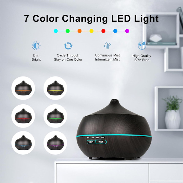 Ultrasonic Essential Oil Diffuser: 400ml Scent Diffuser Aromatherapy Nebulizer Scent Lamp Wood Air