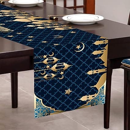 Ramadan Mubarak Table Runner Table Decorations - Ramadan Mosque Lantern Islamic 35x180cm
