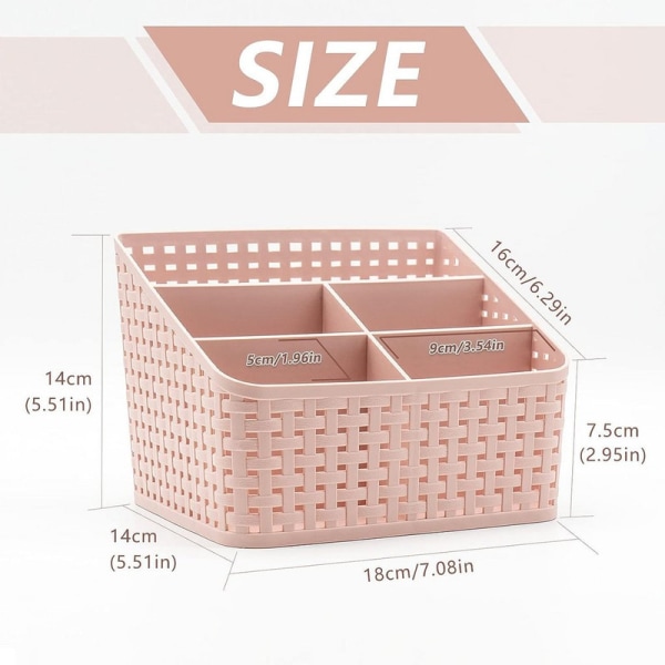 Förvaringskorg, Kosmetisk Box Organizer, Plast Storage Box Skrivbord 5 Grid Sub-Mesh Förvaring