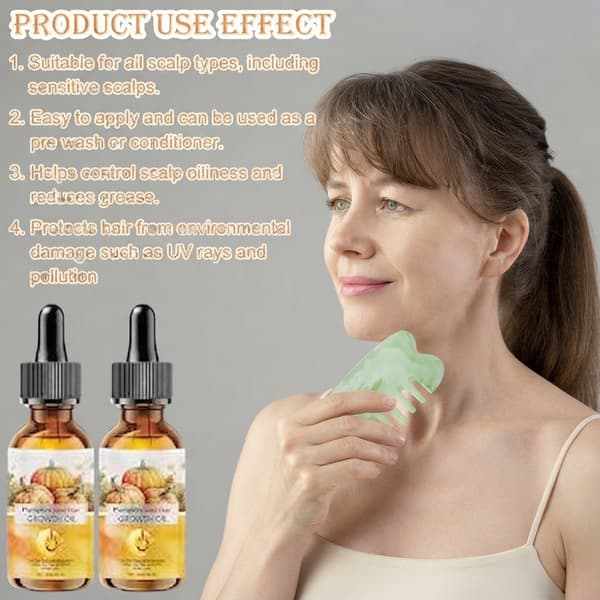 2 stycken Pumpafröolja för hår 60ml Pumpafröolja Pumpafröolja för hårväxt 100% ren