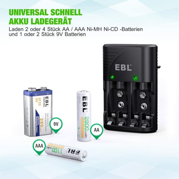 TB-6802ER 4x AA 2300mAh+Plug Ladegerät