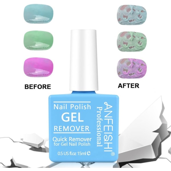 Gel Nagellack Remover, Professionell Quick Gel Polish Remover för akrylnaglar, (blå+tillbehör, 2 st)