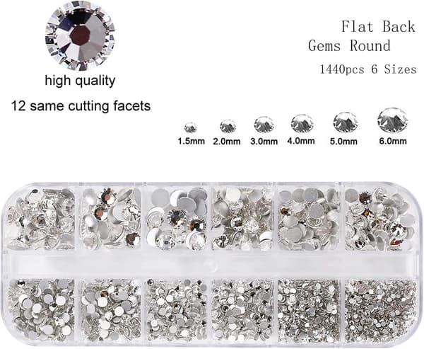 1440 st 6 storlekar kristall strass nageldesign kristall strass
