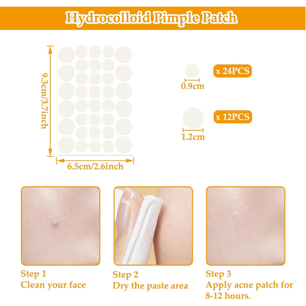 Pore ​​Remover Expression Pimples Tool Blackhead Remover Comedone Squeezer Set, 8Pcs 36Pcs Pimple Patch,