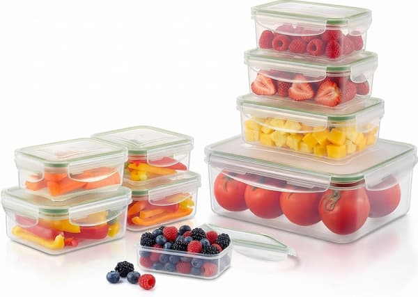 Food Storage Containers with Lids, 7-pack, Airtight and Leak-proof, Stackable BPA-free