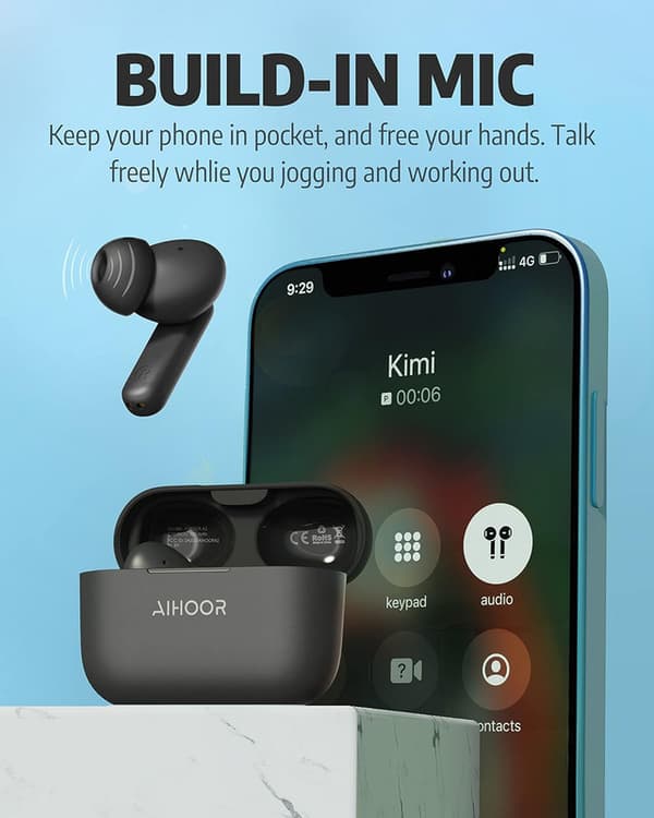 Trådlösa hörlurar, hörlurar Trådlösa hörlurar för iOS- och Android-telefoner