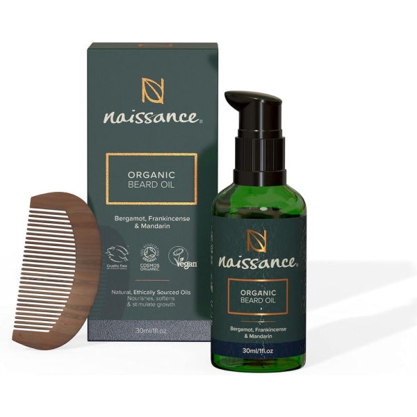 Skäggolja 30ml & Träkam Set