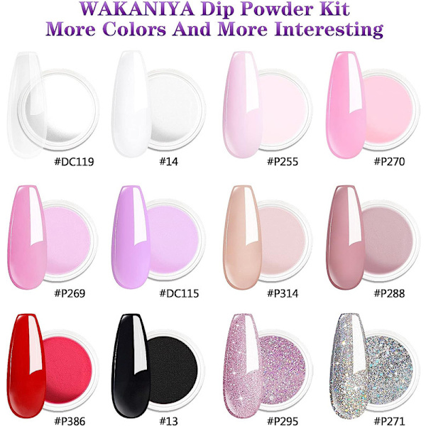 Nail Powder Starter Set, 12 Colours,