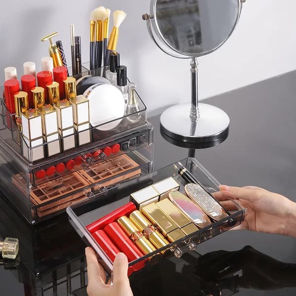 Makeup Storage, 360° Rotation, Perfume Storage, Lipstick, Lipstick Brushes, Makeup Storage with Adjustable