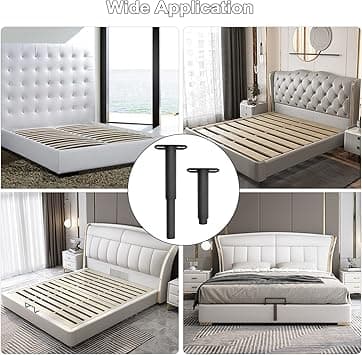 2 x Universal Bed Frame Legs, 18-23cm, Folding Legs, Cabinet Legs with Screwdriver, Cylindrical Threaded,