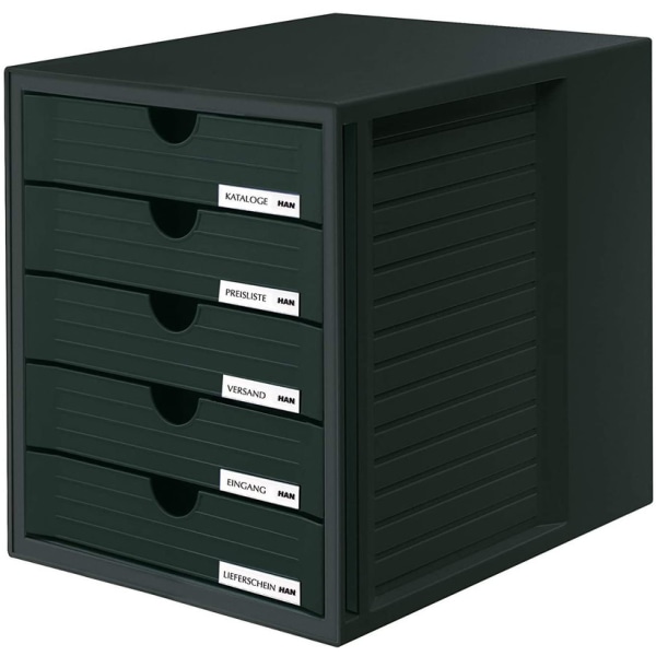 Lådskåp Systembox, DIN A4 och större, 5 st stängda lådor