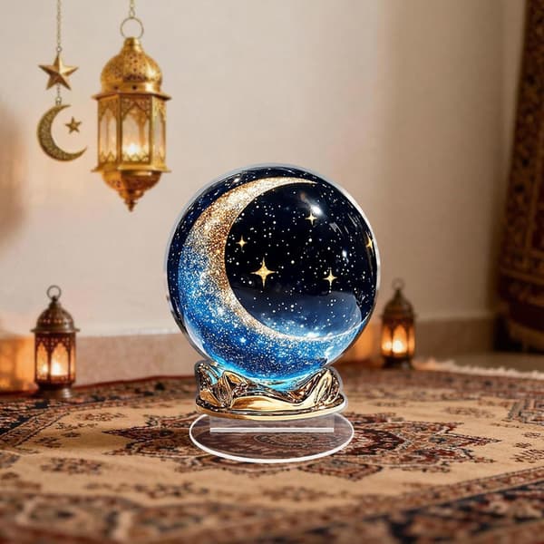 Eid Mubarak Table Decoration, Eid Mubarak Acrylic Name New Castle Ramadan Decoration