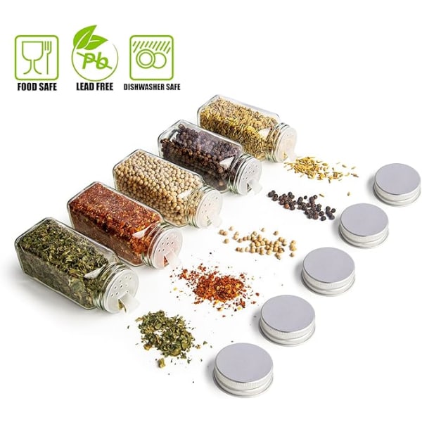 Kryddburk 25 delar, Kryddburkar 120 ml, BPA-fria glasburkar för kryddor,