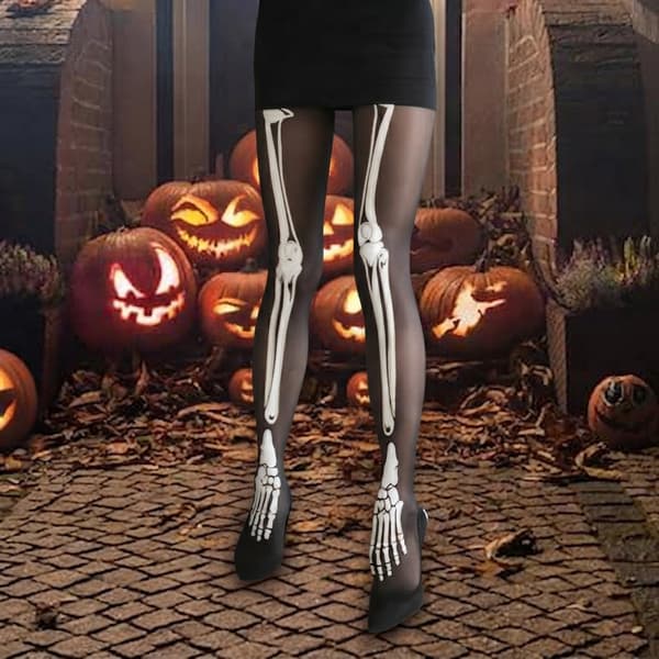 Halloween Skelettstrumpbyxor för dam