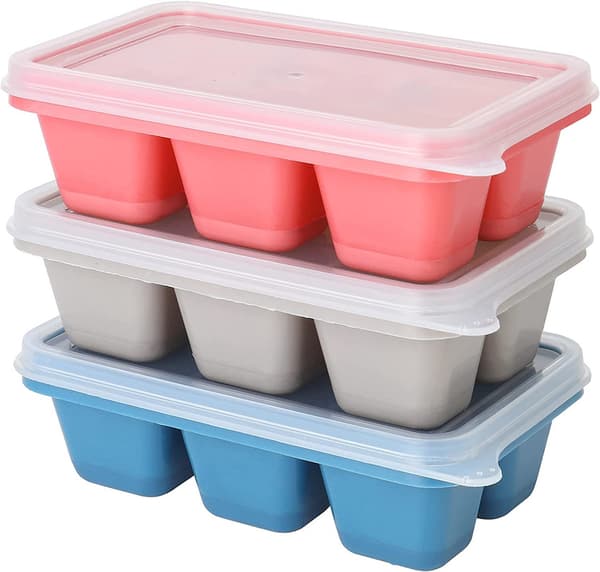 3-pack miniisbitsformar,lättlossade silikonisformar med  BPA-fri