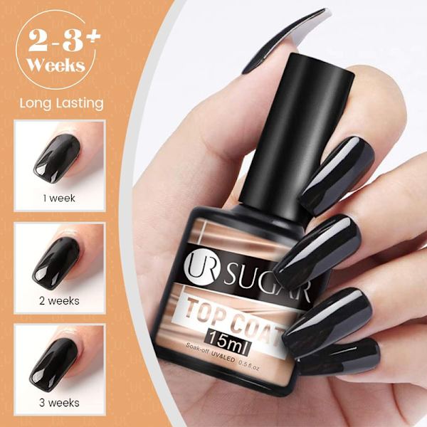 15 ml UV-nagellack, bas, gel, topplack, set,