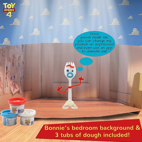 Disney Toy Story 4 Gör din egen gaffel med scen | Set med 3 degbaljor,