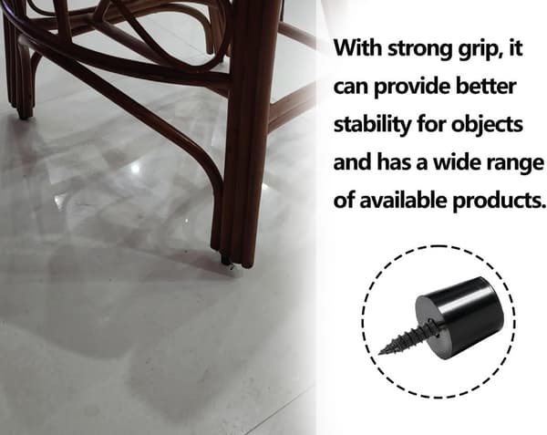 12 Pieces Black Rubber Feet for Cutting Boards with Stainless Screws, Rubber Buffer, Screw-proof Rubber