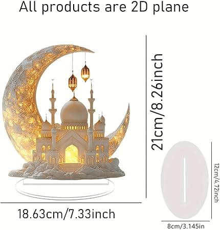 Eid Mubarak Table Decoration, Eid Mubarak Acrylic Name New Castle Ramadan Decoration