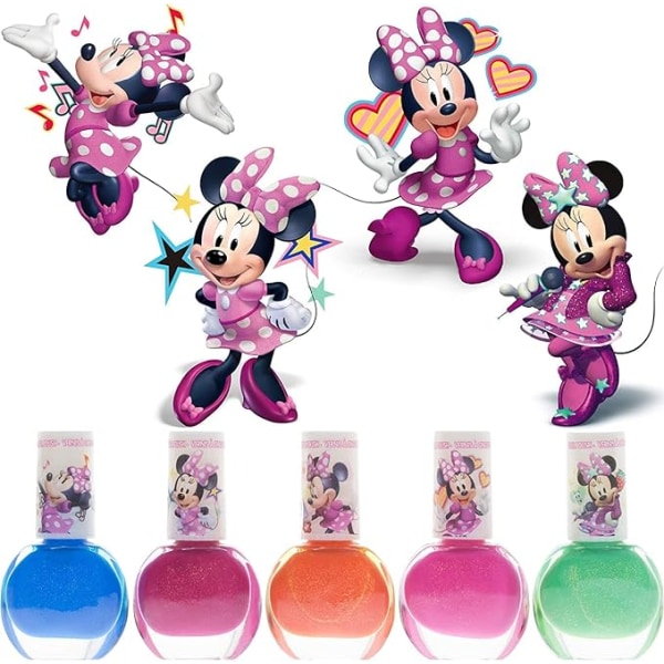 Disney Minnie Mouse - Townley Girl Giftfri avskalad nagellackset för tjejer, glitter o