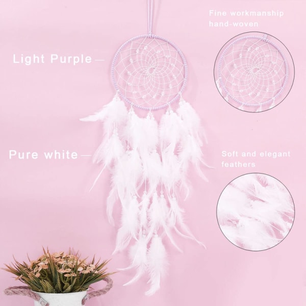 Dream catcher white large with feathers and pearls Cult object
