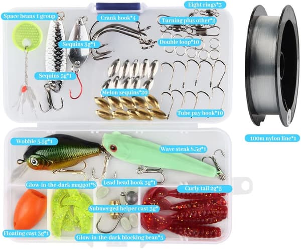 Set, 96 delar Set, Fiskeredskap Assorted,