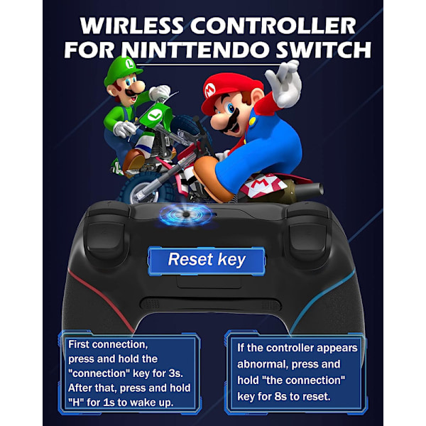 Trådlös Switch Controller för Nintendo Switch/Switch Lite/Switch OLED