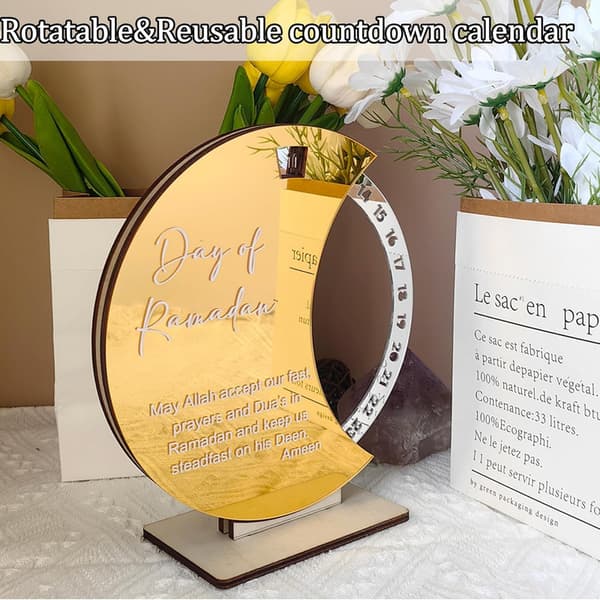 Ramadan Calendar Countdown, Swivel Eid Mubarak Calendar, 30 Days Countdown, Eid Mubarak Advent