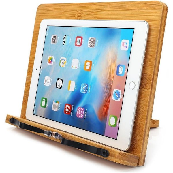Holder, wishacc Bamboo Adjustable Book Stand Holder Tray and Page Paper Clips