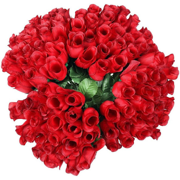 72st Häckar 26cm Rosor Röda Konstgjorda Blommor Siden Blommor Röda Rosor