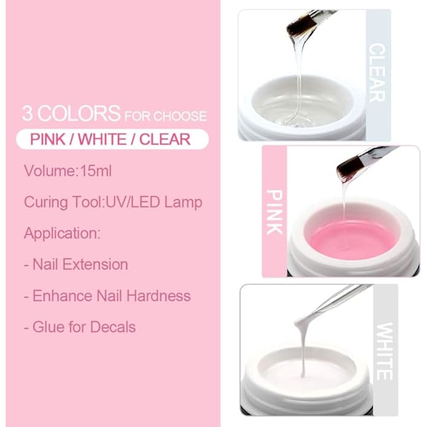 U V Nagellack 3 delar * 15ML U V Nagellack med Top Base Coat U V Borste Gel Nagellack Set