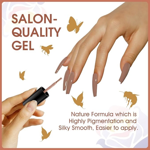 32 st Gel Nagellack, 28 Färger Nagellack Semipermanent Vit Svart Grå Brun Glitterlack