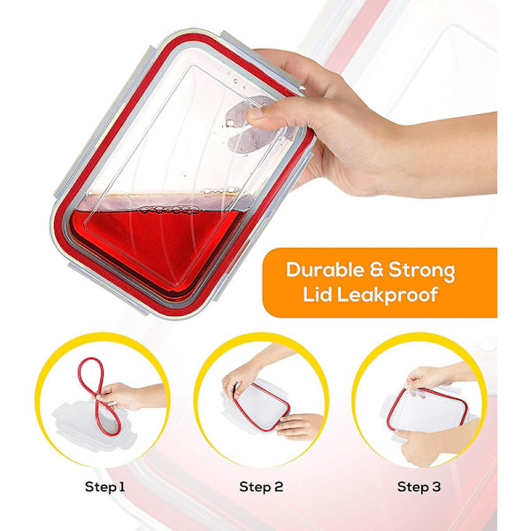 24-pack Fräscha Matlådor med Lock (12 Behållare, 12 Lock) Pantry Lunchbox