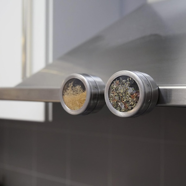 Magnetisk kryddlåda, spridd förvaringskorg, förvaringskorg i rostfritt stål: 1 st.